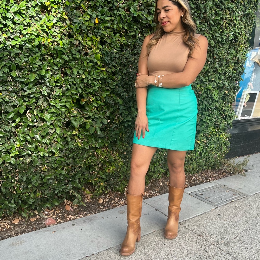 Wilson vintage leather aqua green Mini Skirt